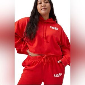 Levi's Bold Red Cropped Hoodie